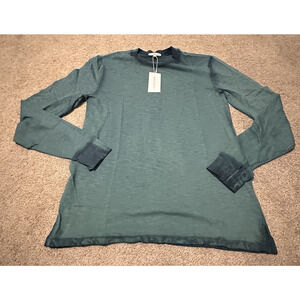 Cotton Citizen Men Small T-Shirt Presley Long Sleeve Teal Blue Green NWT